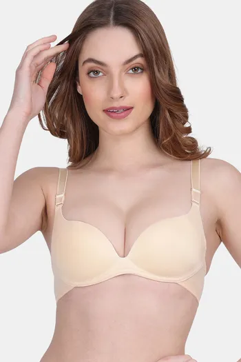 Buy Amour Secret Padded Non Wired Demi Coverage Push Up Bra - Skin