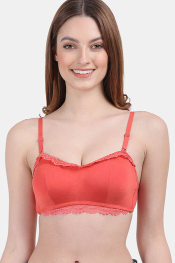 Buy Amour Secret Padded Non Wired Demi Coverage Tube Bra - Rust