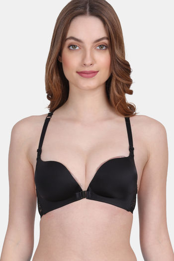 Buy Amour Secret Padded Non Wired 3/4th Coverage Push Up Bra - Black