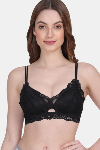 Buy N-Gal Non Padded Non Wired Full Coverage Cami Bra - Navy Blue