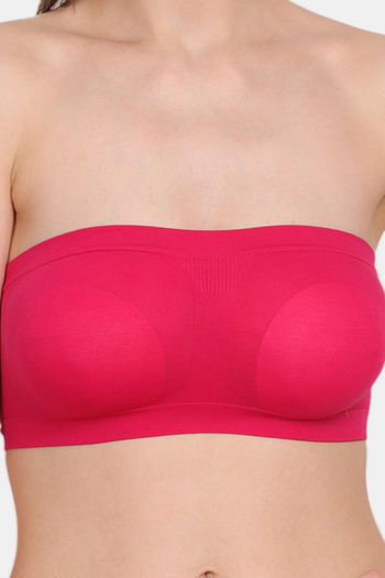 Buy Amour Secret Single Layered Non Wired 3/4th Coverage Tube Bra - Dark  Pink at Rs.250 online