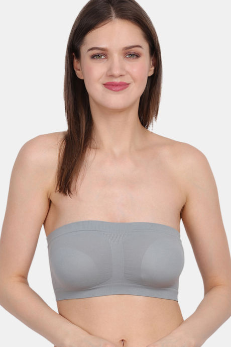 Amour Secret Single Layered Non Wired 3/4th Coverage Tube Bra - Grey