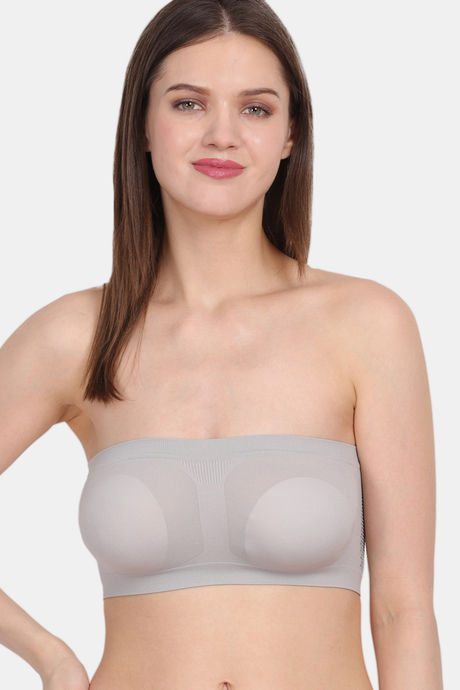 Amour Secret Single Layered Non Wired 3/4th Coverage Tube Bra - Light Grey