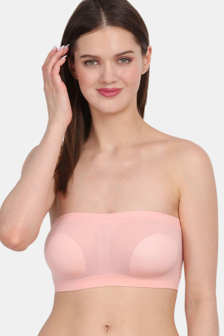 Amour Secret Single Layered Non Wired 3/4th Coverage Tube Bra - Peach