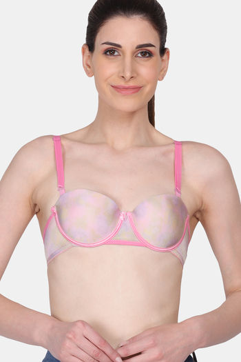Buy Amour Secret Lightly Padded Wired Demi Coverage Push Up Bra - Pink at  Rs.289 online