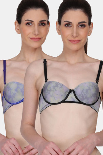 Buy Amour Secret Padded Non Wired Demi Coverage Push Up Bra - Grey