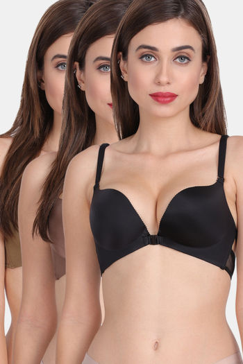 Buy Amour Secret Padded Non Wired Medium Coverage T-Shirt Bra (Pack of 3) - Assorted