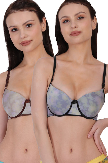 Buy Zivame Jacquard Scrolls Single Layered Non-Wired 3/4Th Coverage T-Shirt  Bra - Rhododendron Online