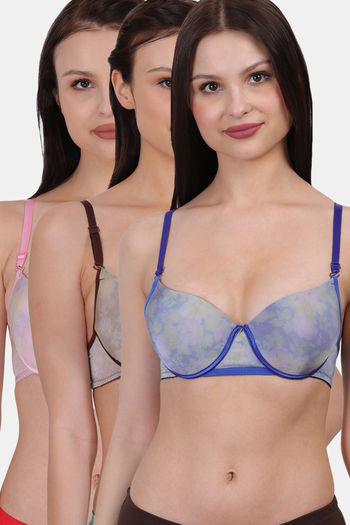 Amour Secret Padded Wired Medium Coverage T-Shirt Bra (Pack of 3) - Assorted