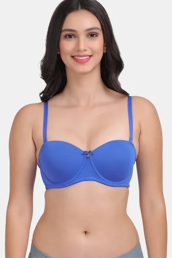 Buy Amour Secret Padded Wired Demi Coverage Push Up Bra - Blue