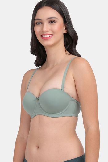 Buy Amour Secret Padded Wired Demi Coverage Push Up Bra - Green at Rs.660  online