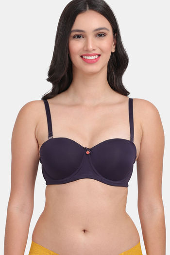 Buy Amour Secret Padded Wired Demi Coverage Push Up Bra - Navy