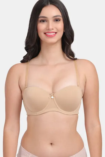 Buy Amour Secret Padded Wired Demi Coverage Push Up Bra - Nude at