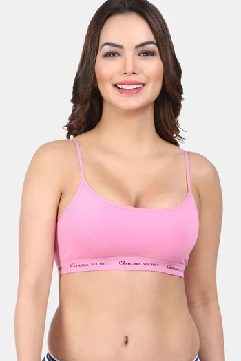 Buy Amour Secret Double Layered Non-Wired 3/4Th Coverage Cami Bra - Pink at  Rs.430 online