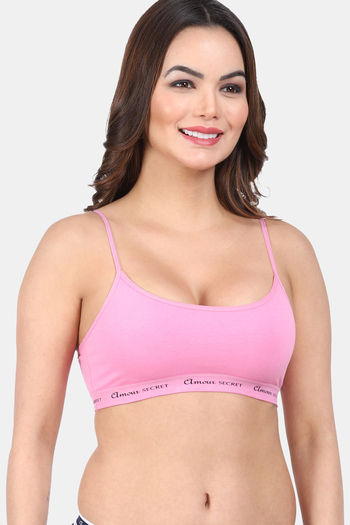 Buy Amour Secret Double Layered Non-Wired 3/4Th Coverage Cami Bra - Pink at  Rs.430 online