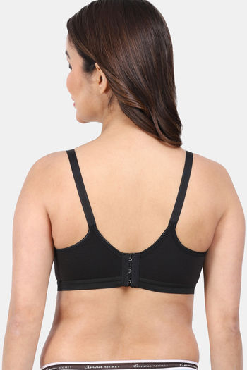 Buy Amour Secret Single Layered Non-Wired 3/4Th Coverage T-Shirt Bra -  Black at Rs.595 online