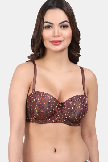 Buy Amour Secret Padded Wired Demi Coverage T-Shirt Bra - Brown at Rs.646  online