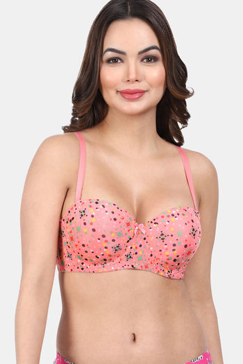 Buy Amour Secret Padded Wired Demi Coverage T-Shirt Bra - Peach