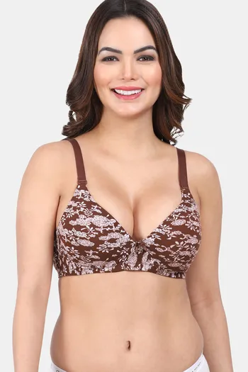 Plus Size Light Brown Seamless Padded Non-Wired Bralette