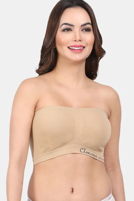 Buy Amour Secret Single Layered Non-Wired 3/4Th Coverage Tube Bra - Nude at  Rs.250 online