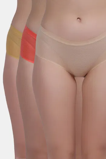 Buy Amour Secret Mid Rise Full Coverage Hipster Panty (Pack of 3) - Multicolor