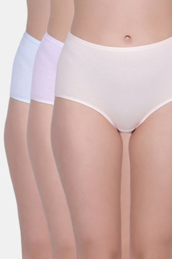 Buy Amour Secret Medium Rise Full Coverage Hipster Panty (Pack of 3) - Multicolor