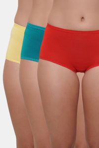 Buy Amour Secret Full Coverage Mid Rise Hipster Panty (Pack of 3) - Red Royal Blue Yellow