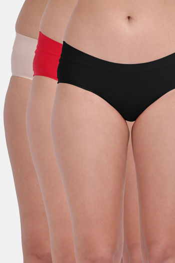 Buy Amour Secret Medium Rise Three-Fourth Coverage Hipster Panty (Pack of 3) - Multicolor
