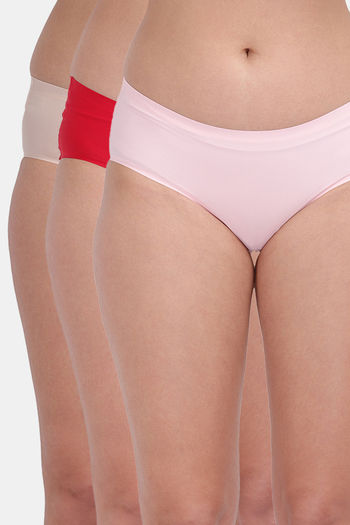 Buy Zivame Anti-Microbial Medium Rise Full Coverage Hipster Panty (Pack of  3) - Assorted at Rs.539 online