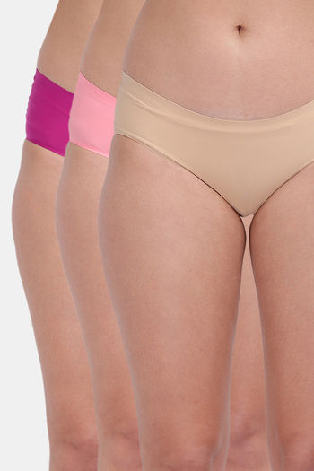 Buy Amour Secret Mid Rise Bonded Hipster Panty (Pack of 3) - Assorted