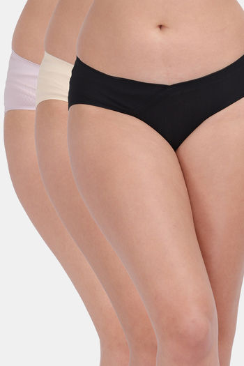 Buy Amour Secret Medium Rise Three Fourth Coverage Hipster Panty (Pack of 3) - Multicolor