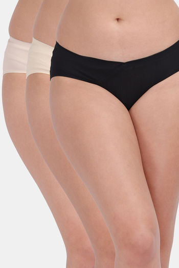 Buy Amour Secret Medium Rise Three Fourth Coverage Hipster Panty (Pack of 3) - Multicolor