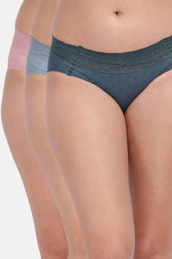 Buy Amour Secret Medium Rise Three Fourth Coverage Hipster Panty (Pack of 3) - Multicolor