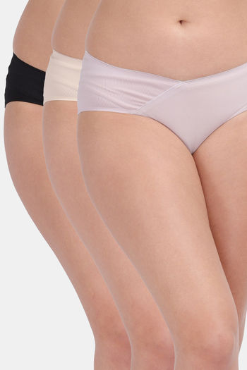 Buy Amour Secret Medium Rise Three Fourth Coverage Hipster Panty (Pack of 3) - Multicolor