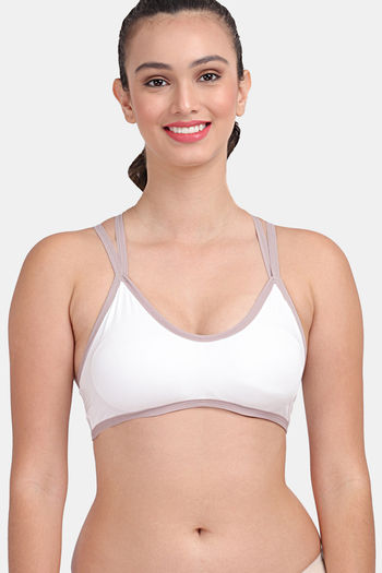 Buy Amour Secret Removable Padded 3/4Th Coverage Sports Bra -White