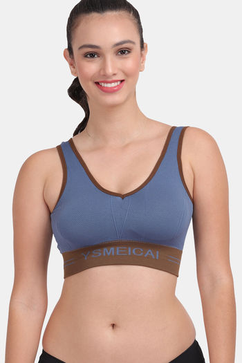 Buy Amour Secret Removable Padded Sports Bra -Blue at Rs.688