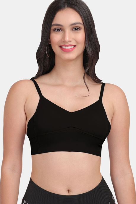 Buy Amour Secret Lightly Padded 3/4Th Coverage Sports Bra - Black at Rs.818  online