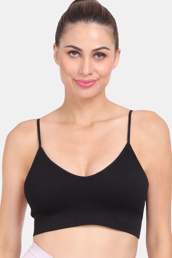 Buy Amante Non Padded Slip On Sports Bra - Black at Rs.678 online