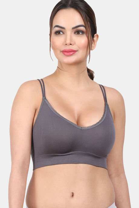 Amour Secret Easy Movement Sports Bra With Removable Padding - Dark Grey