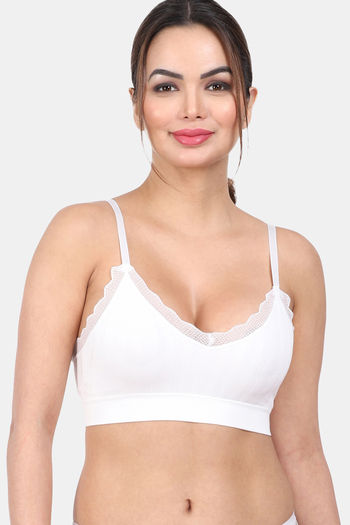 Women's Seamless Comfortable Lace Sports Bra with Removable Pads