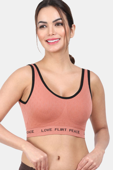 Buy Amour Secret Easy Movement Sports Bra With Removable Padding - Rust at  Rs.630 online
