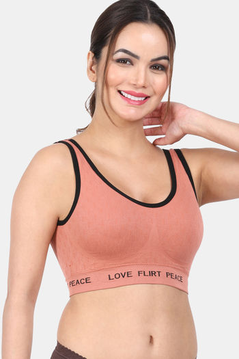 Buy Amour Secret Easy Movement Sports Bra With Removable Padding - Rust at  Rs.630 online