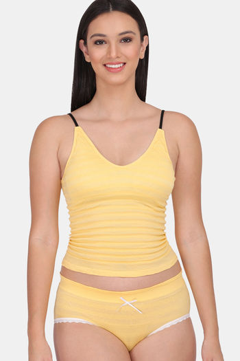 Buy Amour Secret Regular Fit Padded Camisole with Panty - Yellow