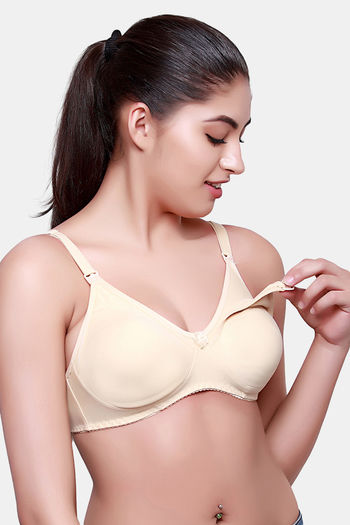 Buy Floret Double Layered Non-Wired Medium Coverage T-Shirt Bra - Skin at  Rs.249 online