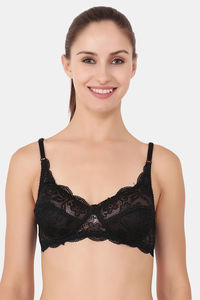 Buy Floret Natural Lift Wirefree Lace Bra - Black