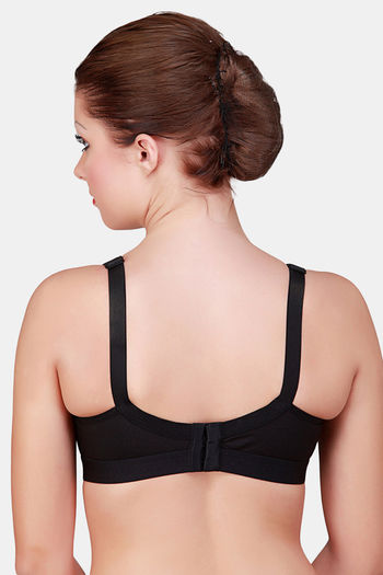Buy Floret Double Layered Wirefree Super Support Bra - Black at Rs