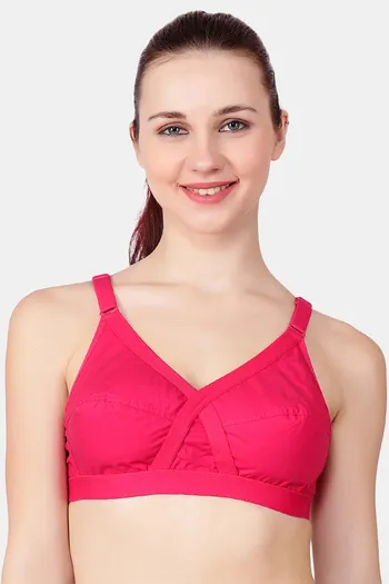 Buy Floret Double Layered Wirefree Super Support Bra - Magenta at
