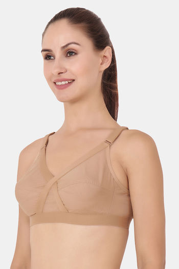 Buy Floret Double Layered Wirefree Super Support Bra - Nude at Rs