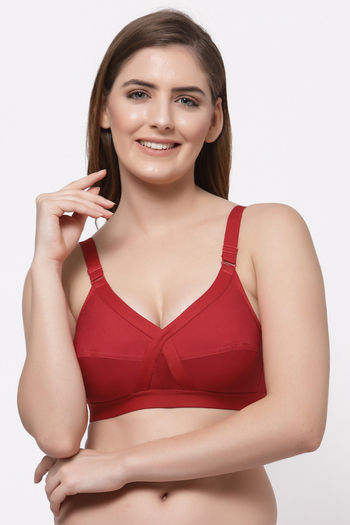 Buy Floret Double Layered Wirefree Super Support Bra - Red