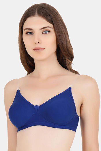 Buy Floret Double Layered Wirefree Natural Lift T-Shirt Bra - Blue